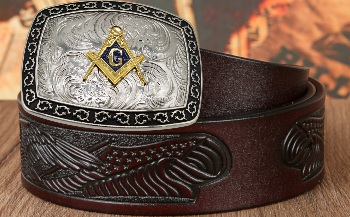 Masonic Bull Rider Cowboy Rodeo Western Large Belt Buckle Gold/Silver Color Fashion