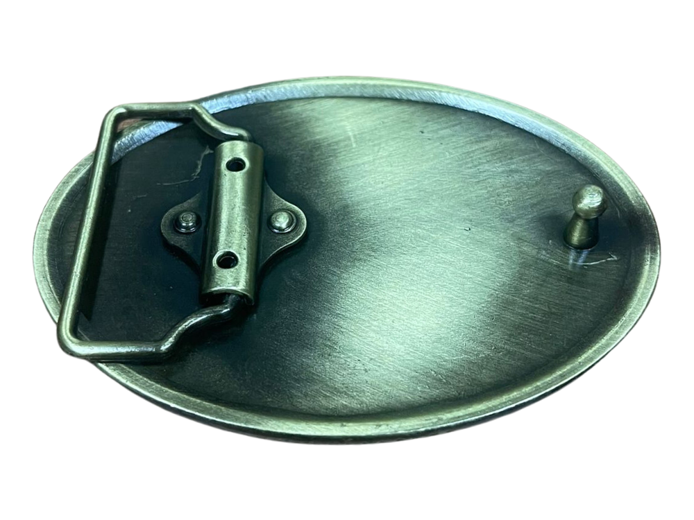 Rose Flower Western Oval Bronze Plated Western Unisex Fashion Belt Buckles