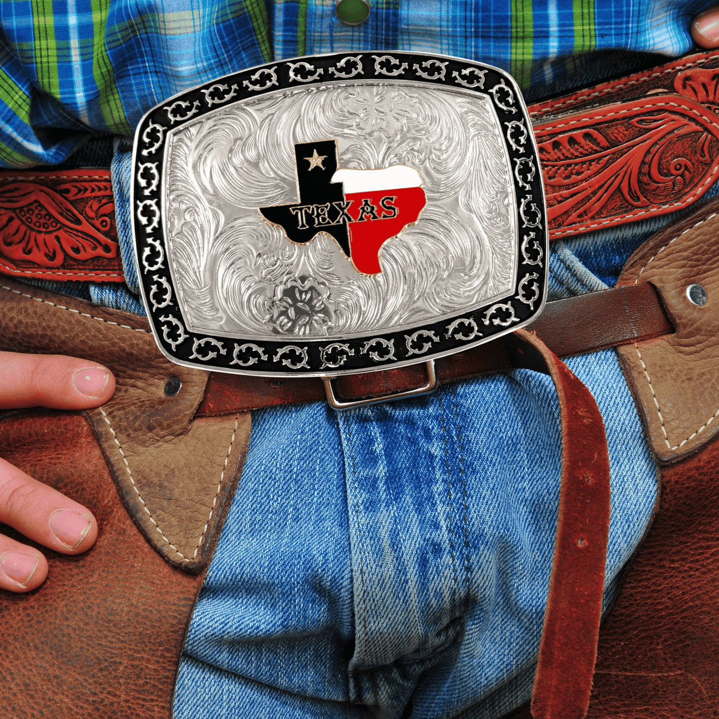 Texas TX State Flag Western Rodeo Large Metal Belt Buckle