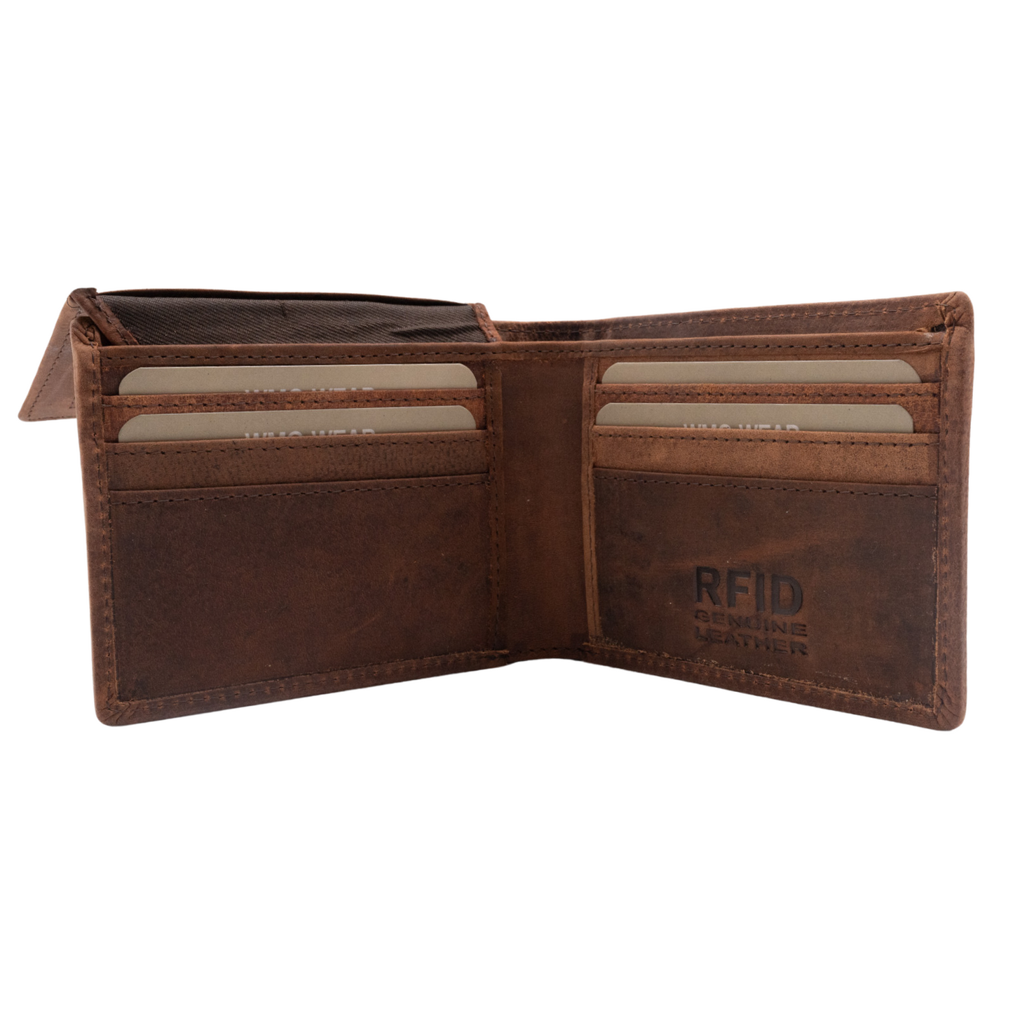 Genuine Leather Bifold Wallets For Men RFID Blocking Slim Mens Wallet Secure and Durable Extra Capacity Flip Up ID