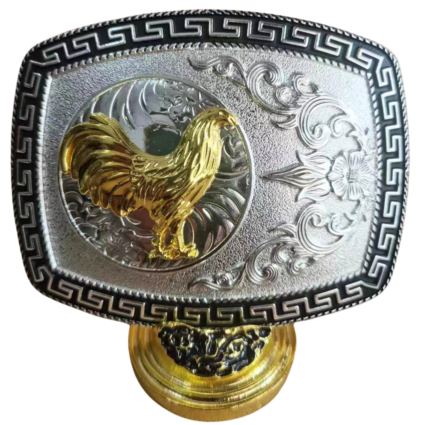 Western Rodeo Silver Black Gold Tone Design Fashion Cowboy Belt Buckle