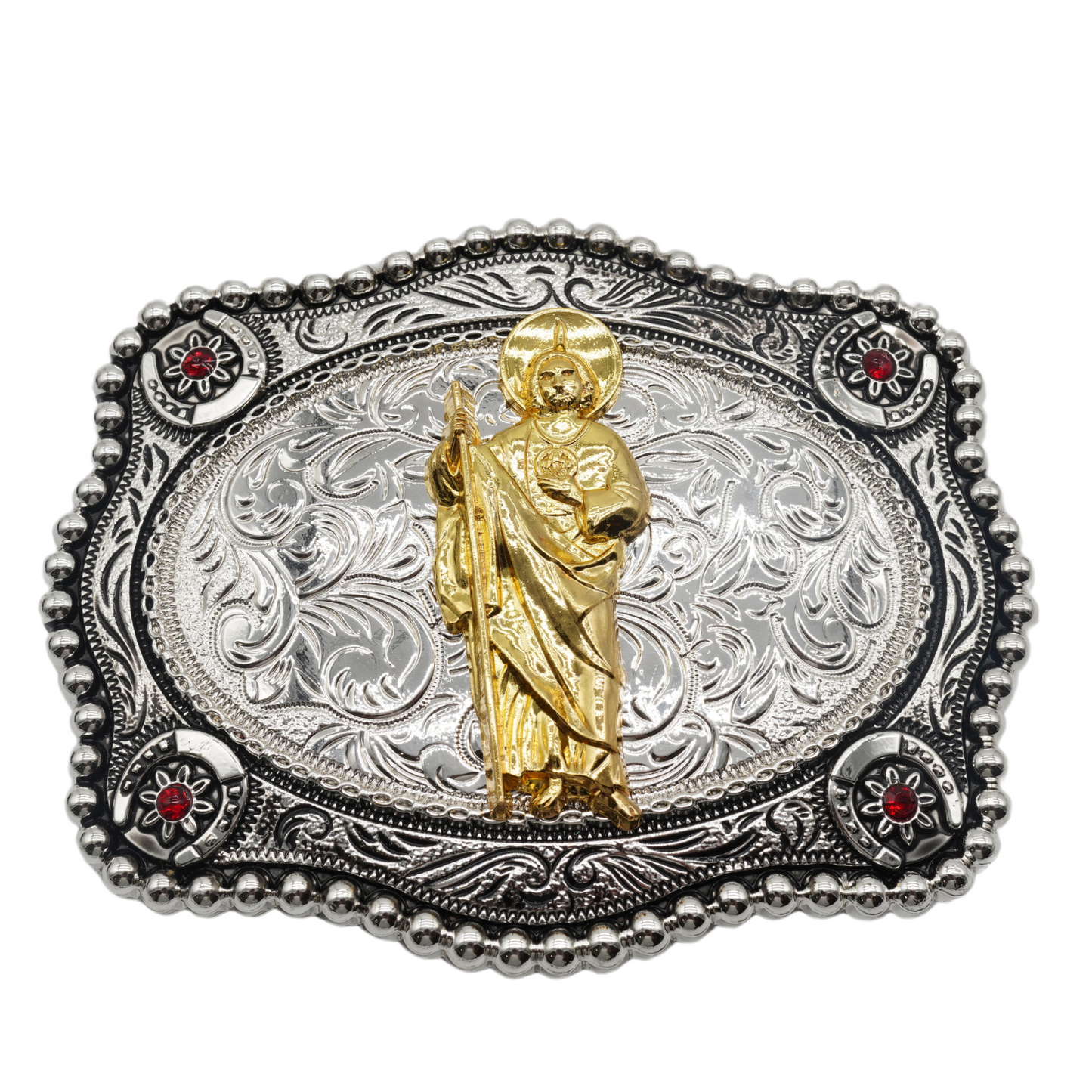 WMG Gold Tone Texas State Flag Map Cowboy Rodeo Scorpion Saint Jude Rooster Western Rodeo Unisex Fashion Belt Buckles