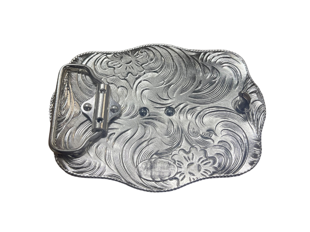 WMG Wear Texas Theme Black Silver Unisex Fashion Belt Buckle