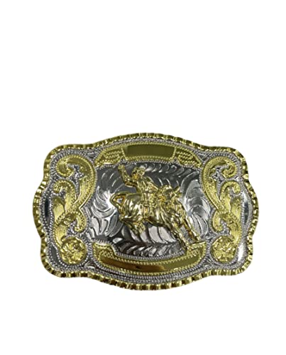 Western Gold Silver Buckle Rodeo Cowboy 2'' 