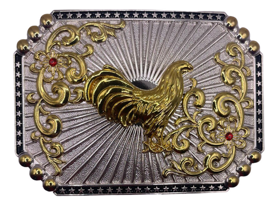 WMG Western Rodeo Belt Buckle Chicken Rooster Cowboy Horse Unisex Fashion Belt Buckle