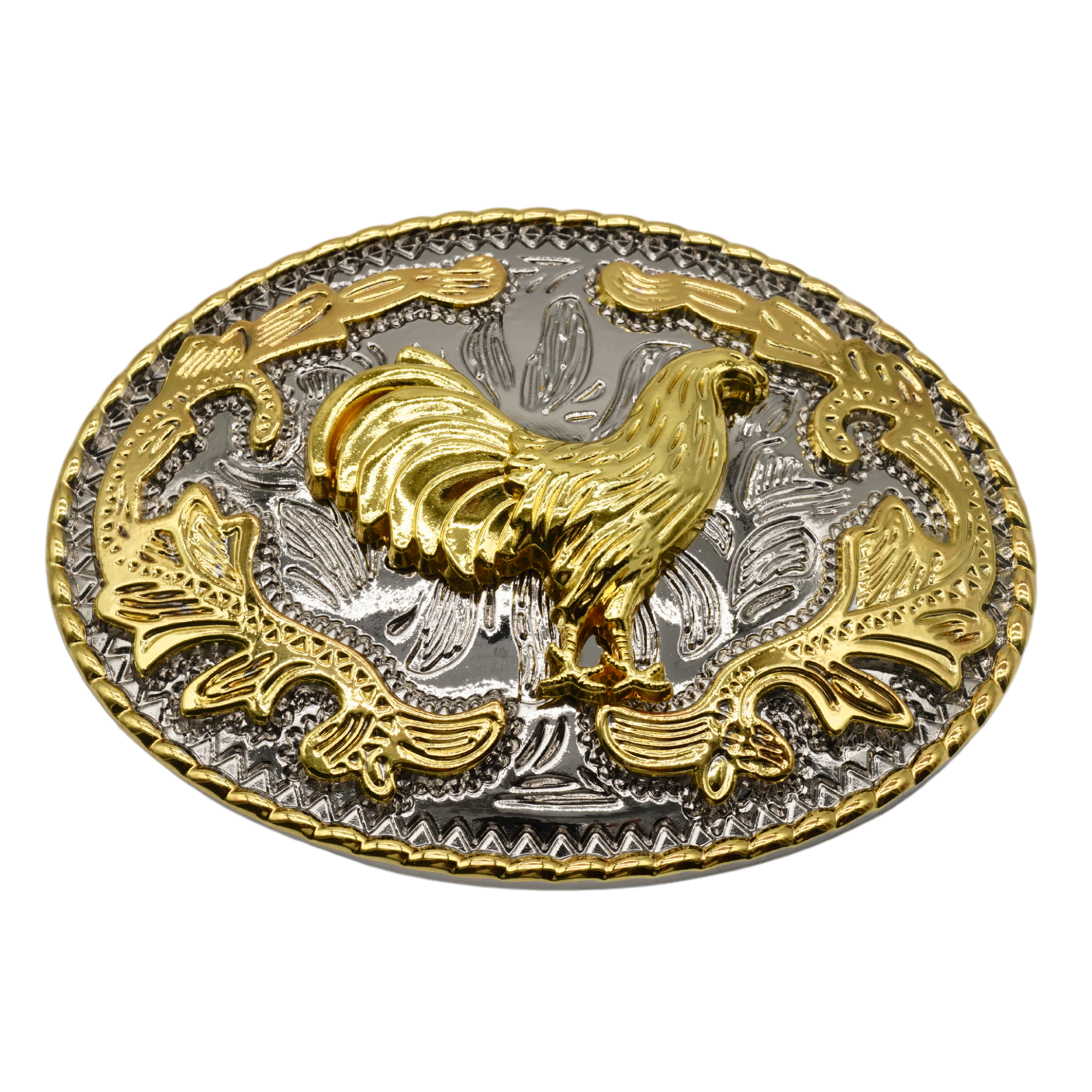 WMG Gold Western Rodeo Belt Buckle - Rooster Animal Hebillas Vaqueras