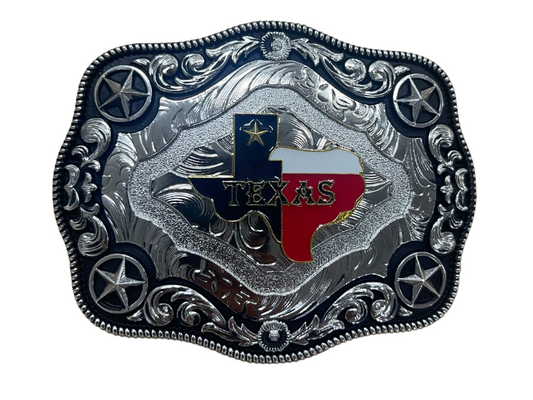 WMG Wear Texas Theme Black Silver Unisex Fashion Belt Buckle