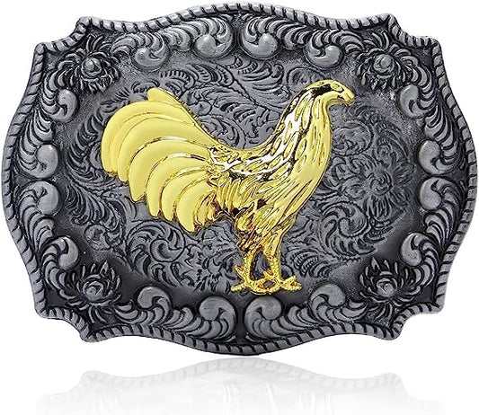 Rooster Chicken Cowboy Western Rodeo Fashion Unisex Cowboy and Cowgirl Belt Buckles