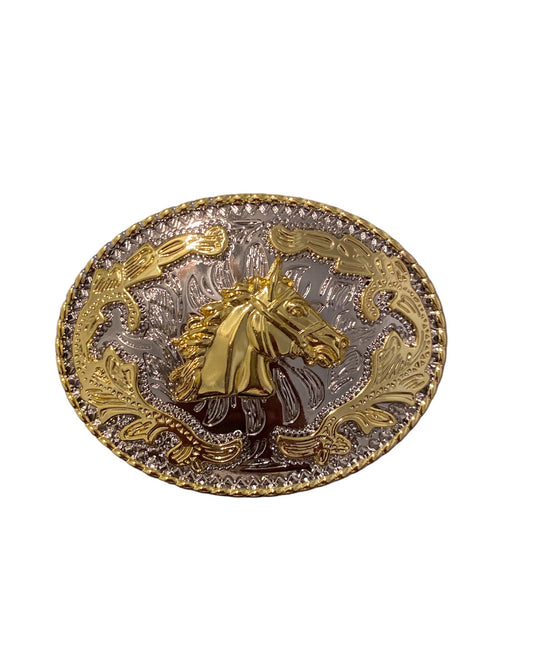 Western Rodeo Horse Head Cowboy Belt Buckle